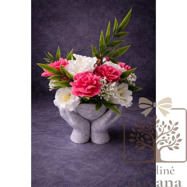 Eustomų ir gvazdikėlių rūpestys rankose