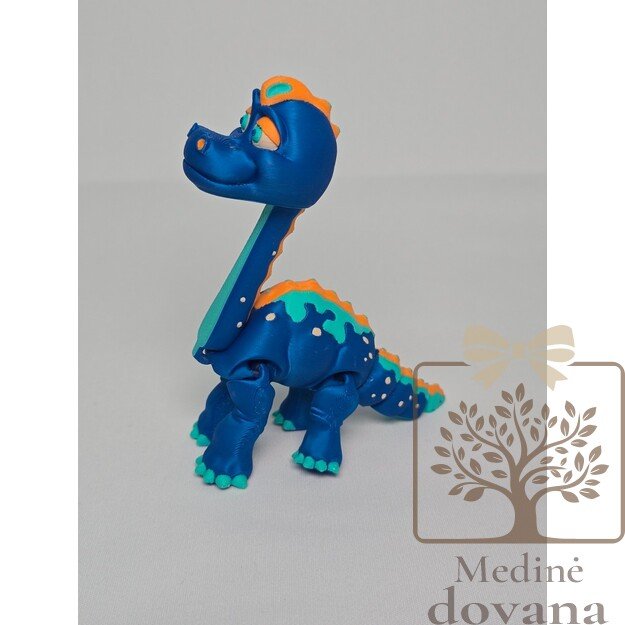 Dinozauras ilgakaklis – lankstus 3D spausdintas žaisliukas vaikams