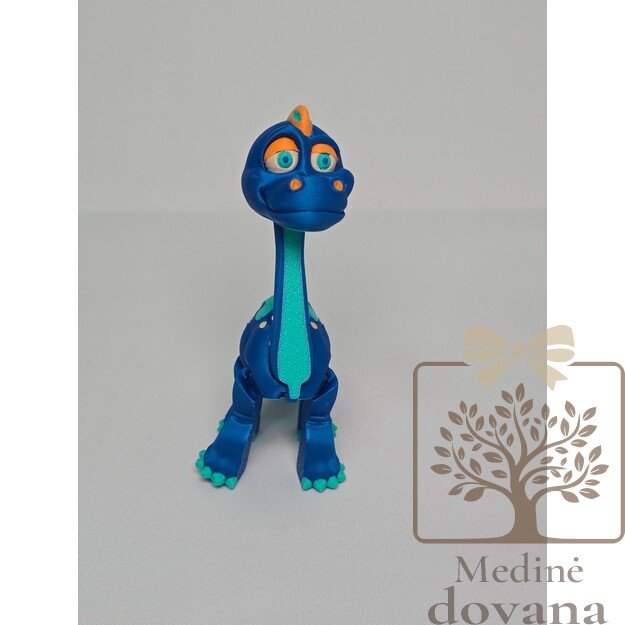 Dinozauras ilgakaklis – lankstus 3D spausdintas žaisliukas vaikams