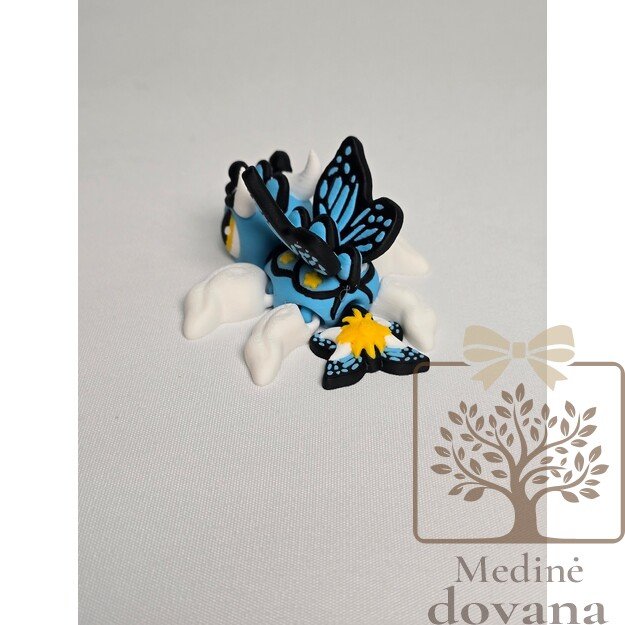 Drugelio Vėžliukas – lankstus 3D spausdintas fantazinis žaisliukas vaikams