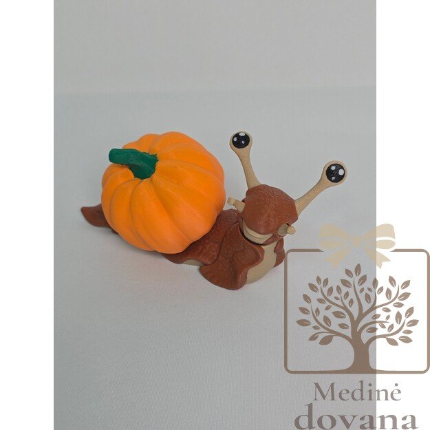 Sraigė su moliūgu – lanksti 3D spausdinta figūrėlė vaikams 2