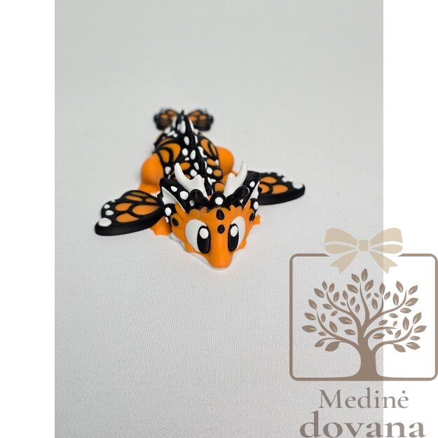 Drugelio Drakonas – lankstus 3D spausdintas fantazijos žaislas vaikams