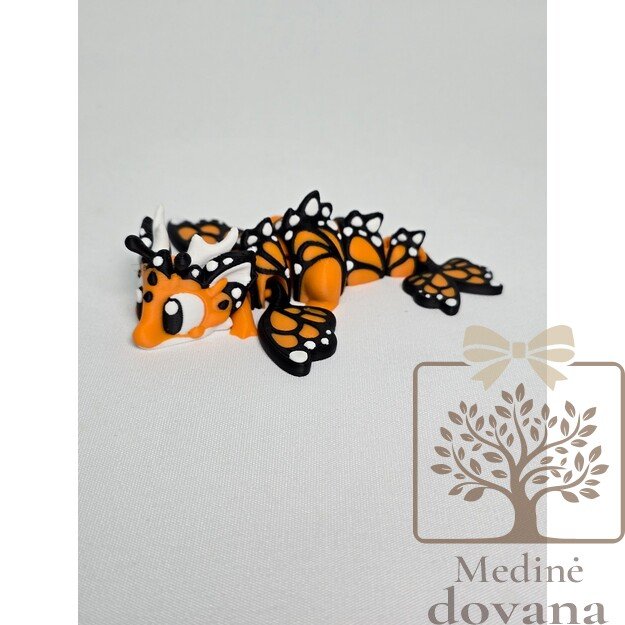 Drugelio Drakonas – lankstus 3D spausdintas fantazijos žaislas vaikams