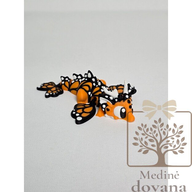 Drugelio Drakonas – lankstus 3D spausdintas fantazijos žaislas vaikams