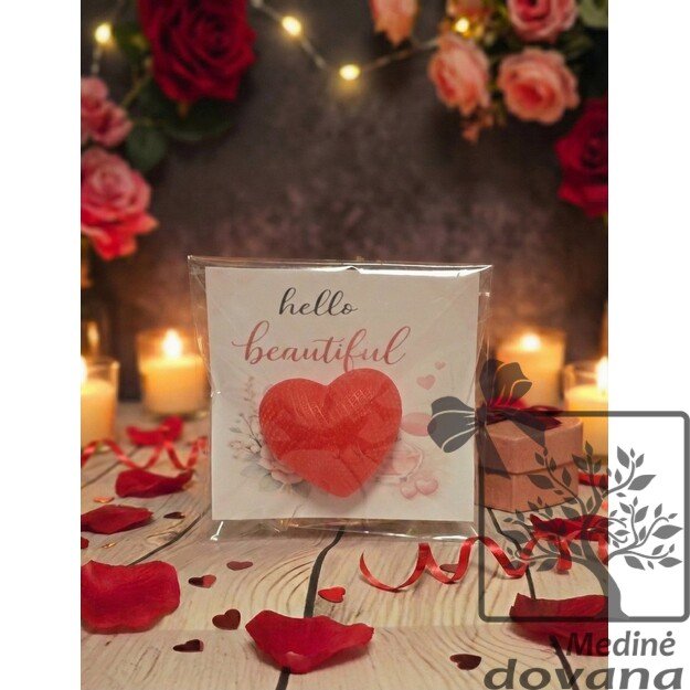 „Hello Beautiful“ – širdelės formos muiliukas