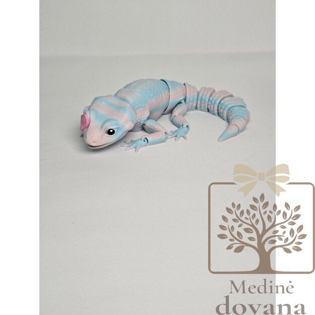 Didelė Pastelinė driežiuko figūrėlė – lanksti 3D spausdinta figūrėlė vaikams