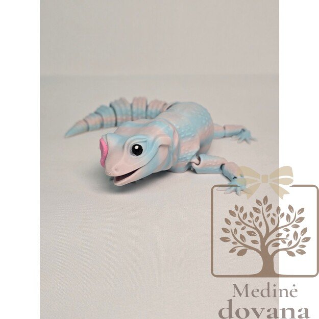 Didelė Pastelinė driežiuko figūrėlė – lanksti 3D spausdinta figūrėlė vaikams