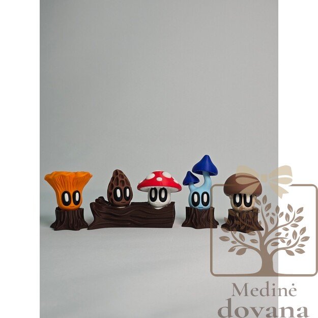 Grybų kolekcija – 3D spausdintos dekoratyvinės figūrėlės | Unikali dovana