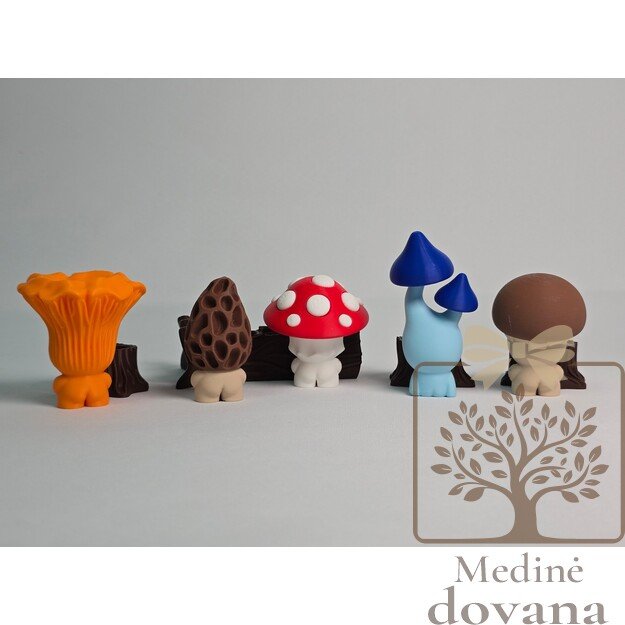 Grybų kolekcija – 3D spausdintos dekoratyvinės figūrėlės | Unikali dovana