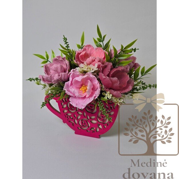 Dekoratyvinio muilo tulpių puokštė