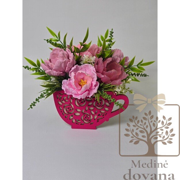 Dekoratyvinio muilo tulpių puokštė