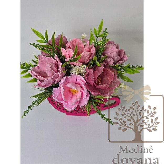 Dekoratyvinio muilo tulpių puokštė