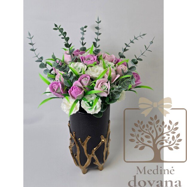 Eukalipto Elegancija – muilo gėlių kompozicija