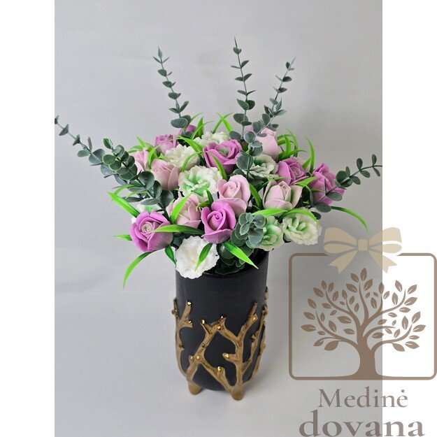 Eukalipto Elegancija – muilo gėlių kompozicija