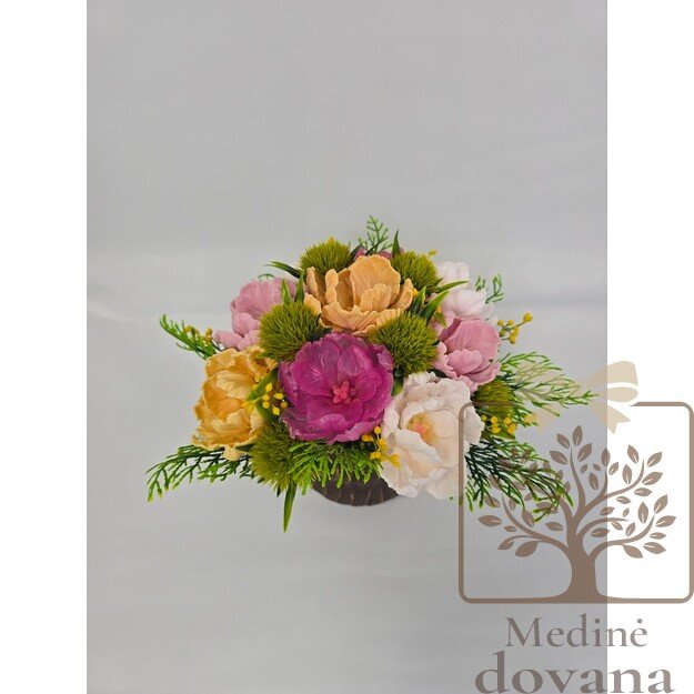 Natūralios muilo gėlės vazonėlyje