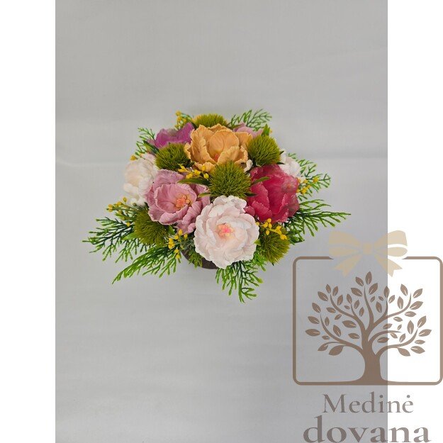 Natūralios muilo gėlės vazonėlyje