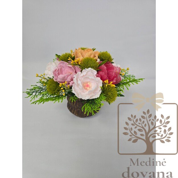 Natūralios muilo gėlės vazonėlyje