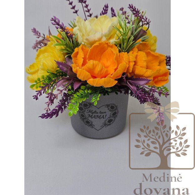 Ryški muilo gėlių kompozicija Mamai