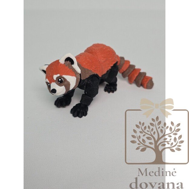 Raudonoji panda – lankstus 3D spausdintas žaisliukas vaikams