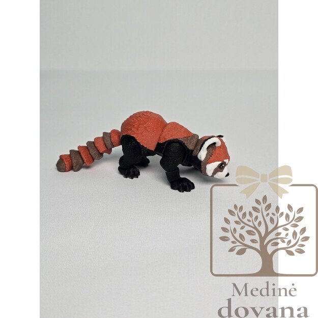 Raudonoji panda – lankstus 3D spausdintas žaisliukas vaikams