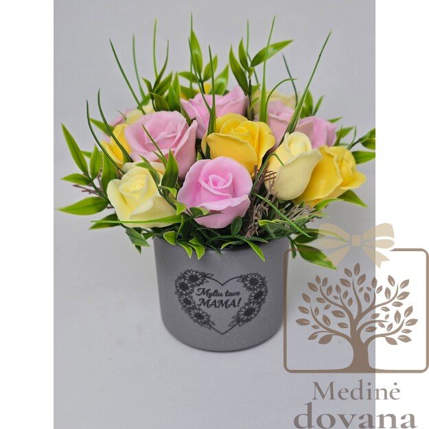 Švelni muilo gėlių kompozicija