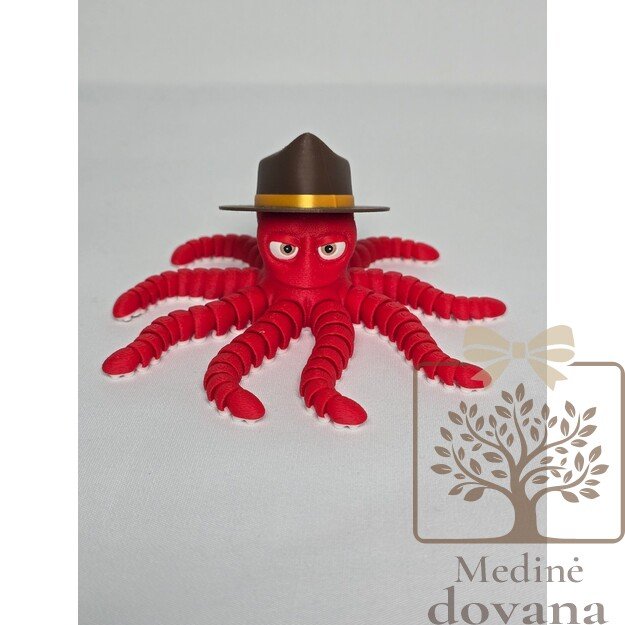 Aštuonkojis su kepure – lankstus 3D spausdintas žaisliukas vaikams