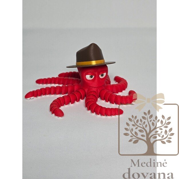 Aštuonkojis su kepure – lankstus 3D spausdintas žaisliukas vaikams