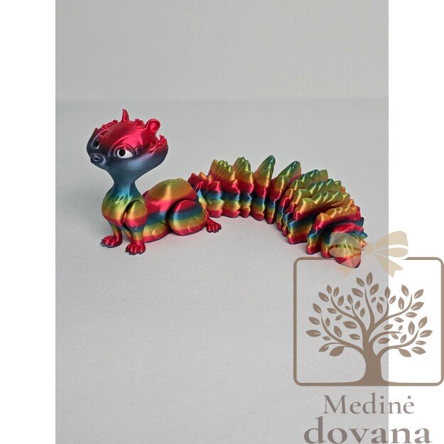 Vaivorykštinė lapė – lanksti 3D spausdinta figūrėlė vaikams