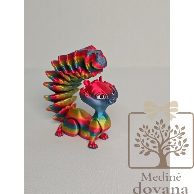 Vaivorykštinė lapė – lanksti 3D spausdinta figūrėlė vaikams 3