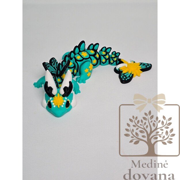 Saulės Sparnų Drakonas – lanksti 3D spausdinta figūrėlė vaikams