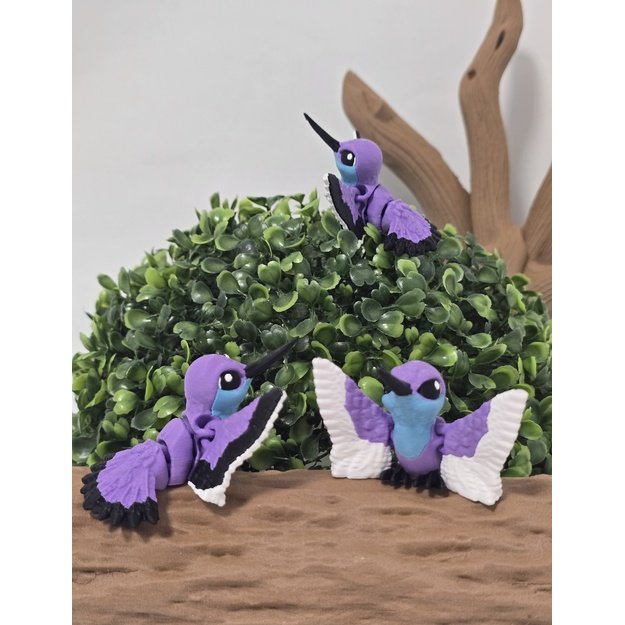 3D judantis kolibris „Violetinis stebuklas“