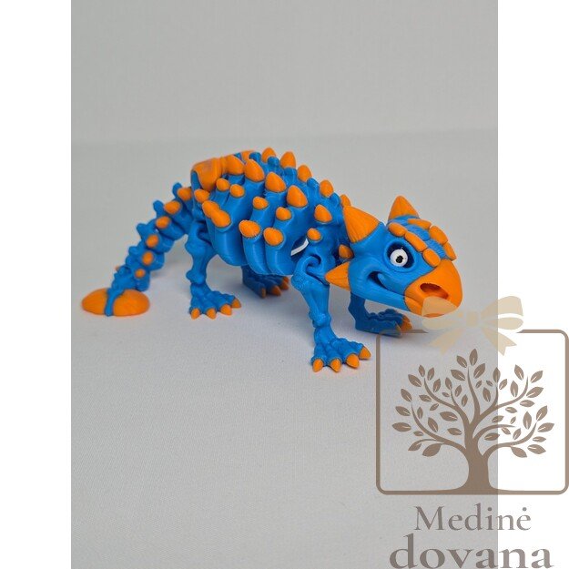 Skeletinis Ankilozauras – lanksti 3D spausdinta figūrėlė vaikams 2