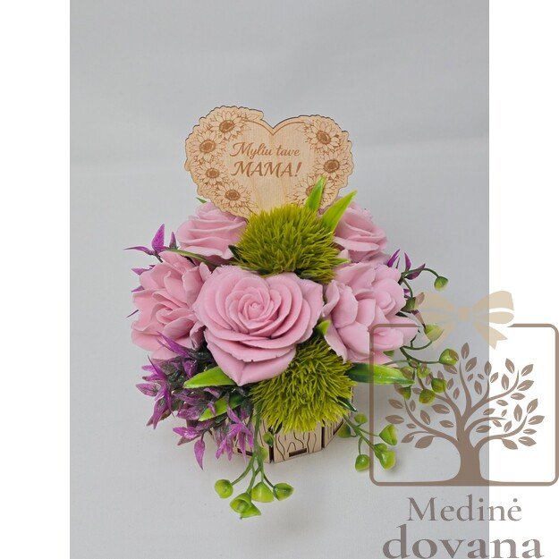 Muilo gėlių kompozicija „Myliu tave, MAMA!“ – elegantiška dovana mamai