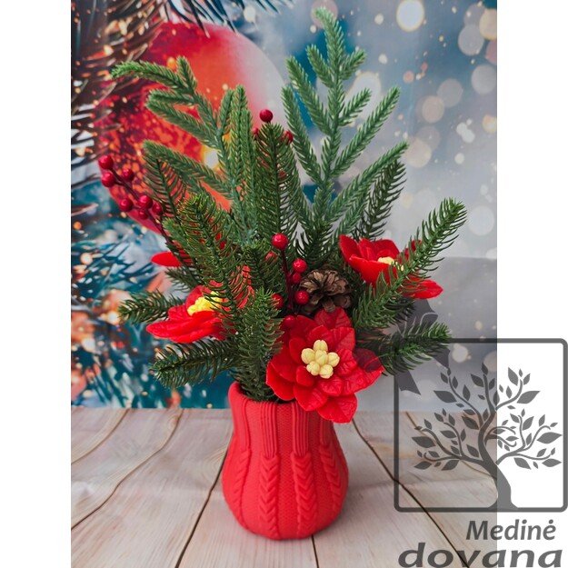 Rankų darbo muilo puansetijų dekoracija 3