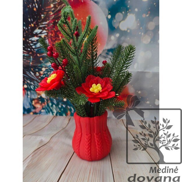 Rankų darbo muilo puansetijų dekoracija 2