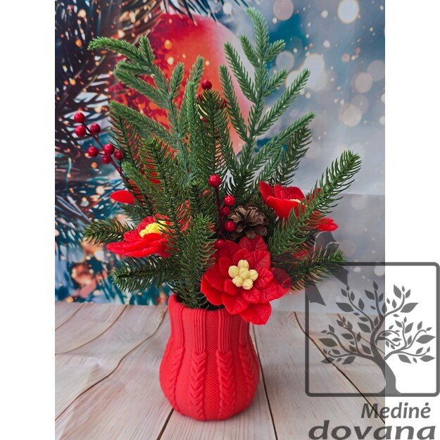 Rankų darbo muilo puansetijų dekoracija 1