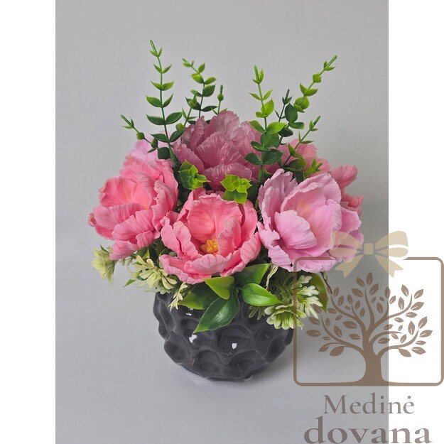 Dekoratyvinės muilo tulpės vazonėlyje