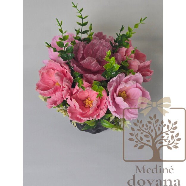 Dekoratyvinės muilo tulpės vazonėlyje