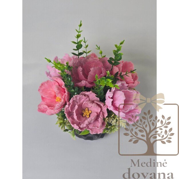 Dekoratyvinės muilo tulpės vazonėlyje