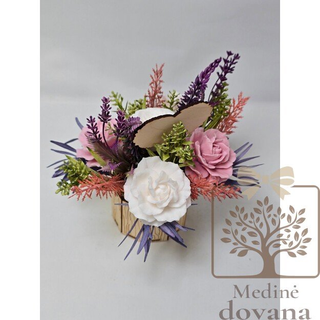 Spalvinga muilo gėlių kompozicija „Myliu tave, MAMA!“ – gyvybinga dovana mamai