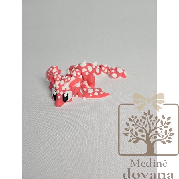 Grybų Drakonas – lankstus 3D spausdintas fantazijos žaisliukas vaikams