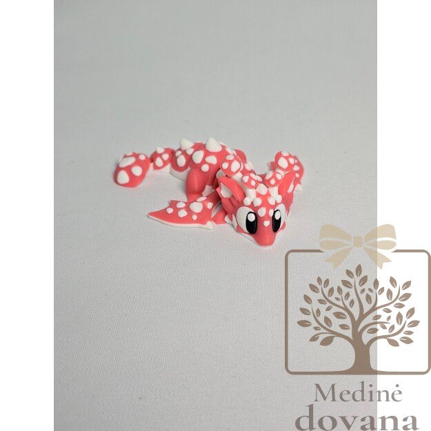 Grybų Drakonas – lankstus 3D spausdintas fantazijos žaisliukas vaikams