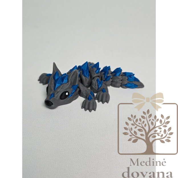 Kristalinis Vilkas – lanksti 3D spausdinta figūrėlė vaikams