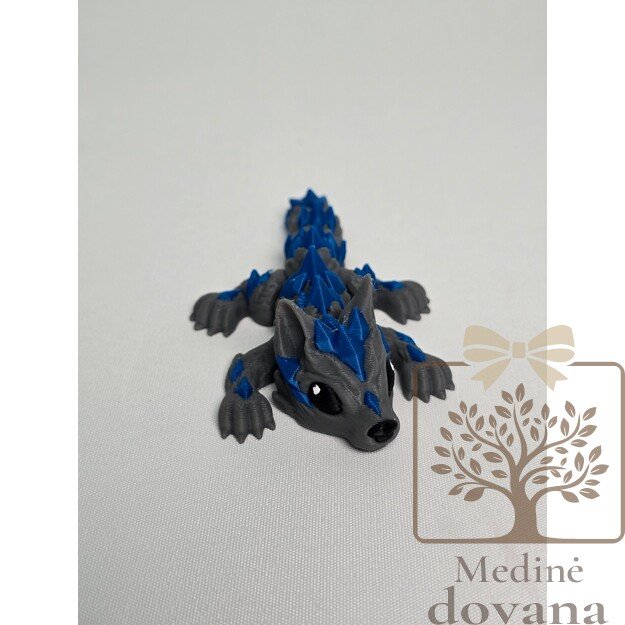 Kristalinis Vilkas – lanksti 3D spausdinta figūrėlė vaikams