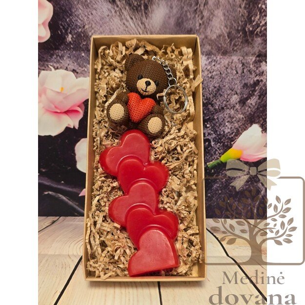 Dovanų rinkinys su meškučiu ir muiliuku