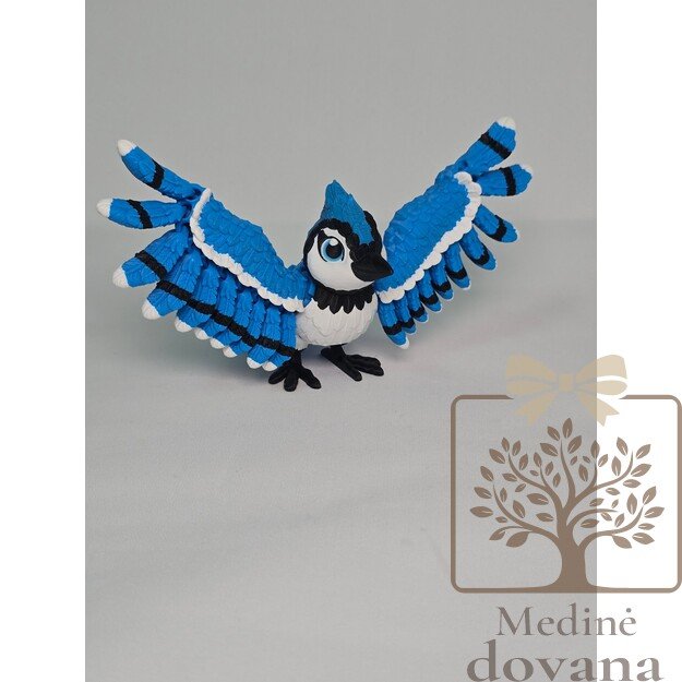 Mėlynasis kėkštas – lanksti 3D spausdinta paukščio figūrėlė vaikams