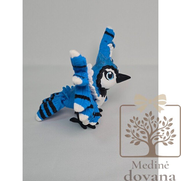 Mėlynasis kėkštas – lanksti 3D spausdinta paukščio figūrėlė vaikams