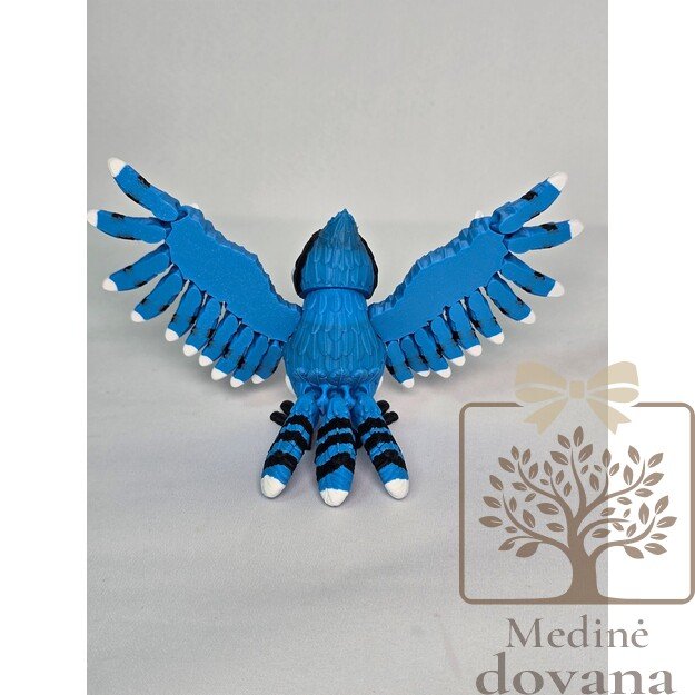 Mėlynasis kėkštas – lanksti 3D spausdinta paukščio figūrėlė vaikams