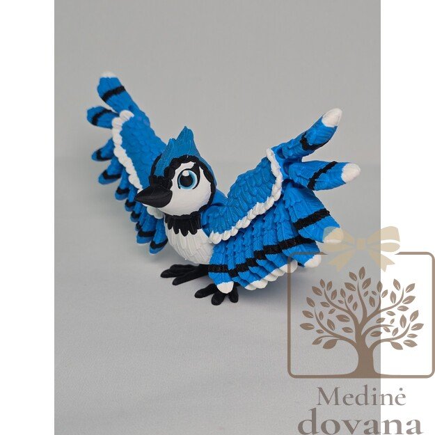 Mėlynasis kėkštas – lanksti 3D spausdinta paukščio figūrėlė vaikams