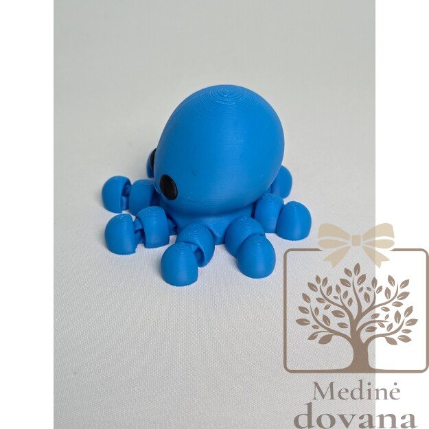 Mėlynasis Aštuonkojis – lankstus 3D spausdintas žaisliukas vaikams